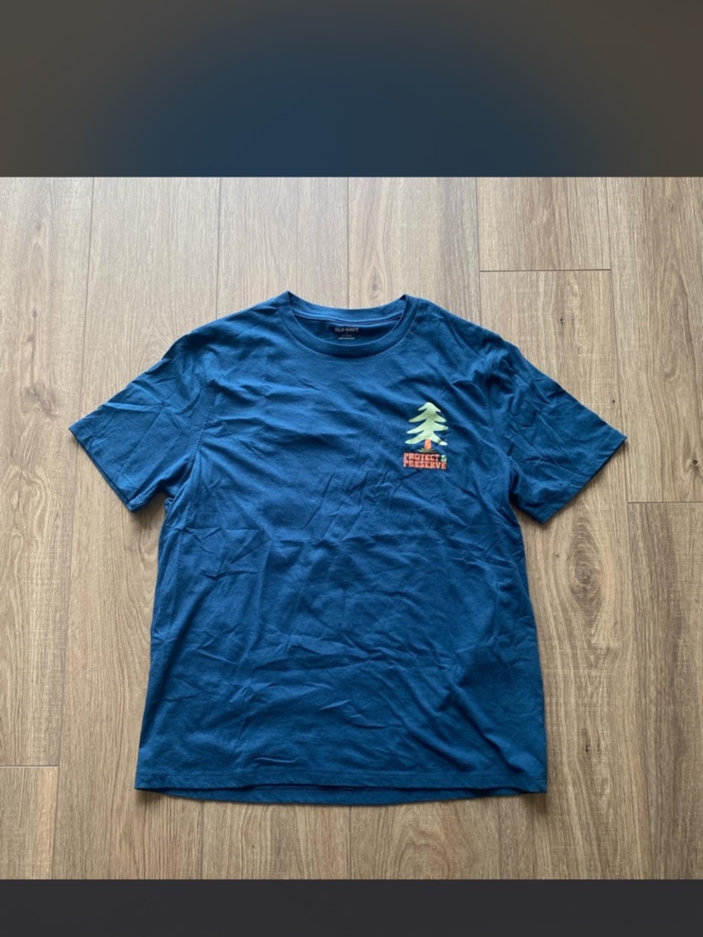 Old Navy Navy Short-Sleeve Tee with Pine Tree Graphic